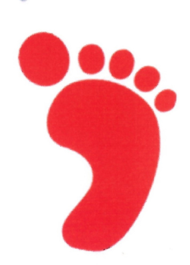 A red footprint